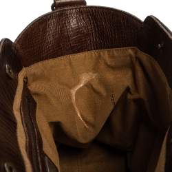 Pre Owned Fendi Brown Canvas and Leather Small Zucca Chef De Jour Bag