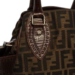 Pre Owned Fendi Brown Canvas and Leather Small Zucca Chef De Jour Bag