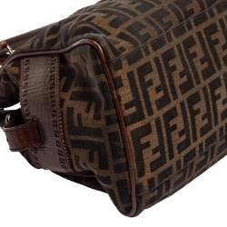 Pre Owned Fendi Brown Canvas and Leather Small Zucca Chef De Jour Bag