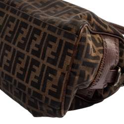 Pre Owned Fendi Brown Canvas and Leather Small Zucca Chef De Jour Bag