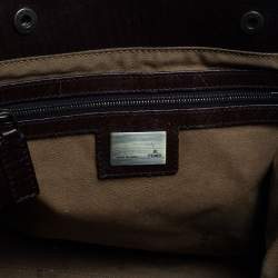Pre Owned Fendi Brown Canvas and Leather Small Zucca Chef De Jour Bag