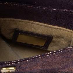 Pre Owned Fendi Holographic Shimmering Leather Mini Chef Hobo