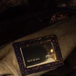 Pre Owned Fendi Holographic Shimmering Leather Mini Chef Hobo