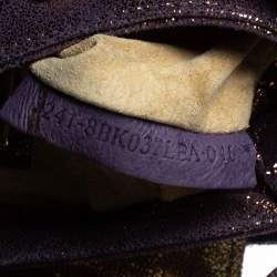 Pre Owned Fendi Holographic Shimmering Leather Mini Chef Hobo