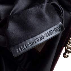 Pre Owned Fendi Dark Magenta Satin Borderline Clutch