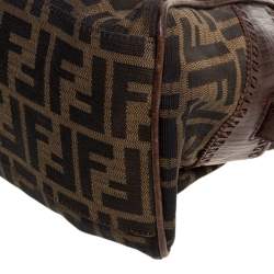 Pre Owned Fendi Brown Canvas and Leather Small Zucca Chef De Jour Bag