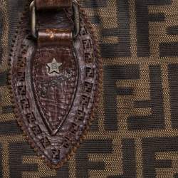 Pre Owned Fendi Brown Canvas and Leather Small Zucca Chef De Jour Bag