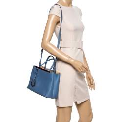Pre Owned Fendi Blue Leather Mini 2Jours Tote 