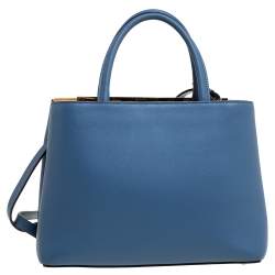 Pre Owned Fendi Blue Leather Mini 2Jours Tote 