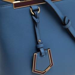 Pre Owned Fendi Blue Leather Mini 2Jours Tote 