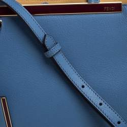 Pre Owned Fendi Blue Leather Mini 2Jours Tote 
