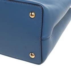 Pre Owned Fendi Blue Leather Mini 2Jours Tote 