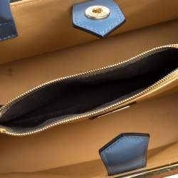 Pre Owned Fendi Blue Leather Mini 2Jours Tote 