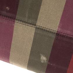 Pre Owned Fendi Multicolor Canvas and Leather Large Pequin Striped Hobo