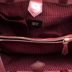 Pre Owned Fendi Red Leather Medium 2jours Tote