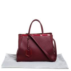 Pre Owned Fendi Red Leather Medium 2jours Tote