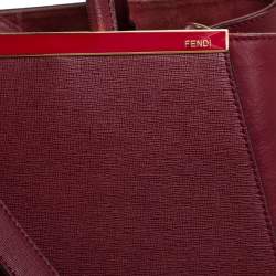 Pre Owned Fendi Red Leather Medium 2jours Tote