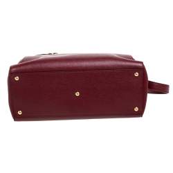 Pre Owned Fendi Red Leather Medium 2jours Tote