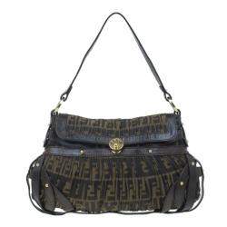Pre Owned Fendi Brown Zucca Chef Hobo