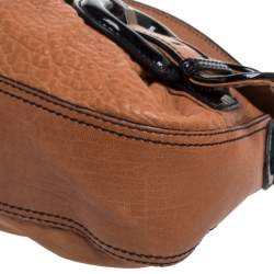 Pre Owned Fendi Brown/Black Patent and Leather B Bis Shoulder Bag