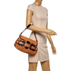Pre Owned Fendi Brown/Black Patent and Leather B Bis Shoulder Bag