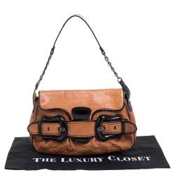 Pre Owned Fendi Brown/Black Patent and Leather B Bis Shoulder Bag