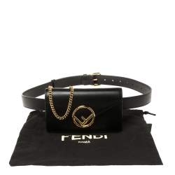Pre Owned Fendi Black Leather Kan I Belt Bag