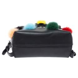 Pre Owned Fendi Leather Mini Mink Pom Pom Back To School Backpack