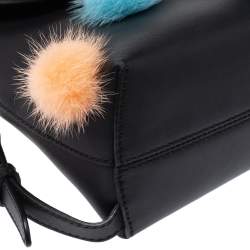 Pre Owned Fendi Leather Mini Mink Pom Pom Back To School Backpack