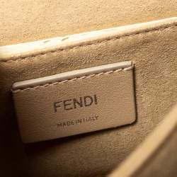 مملوكة مسبقًا حقيبة كروس فندي كان آي صغيرة خرز جلد و جلد ثعبان أسود و أزرق كحلي