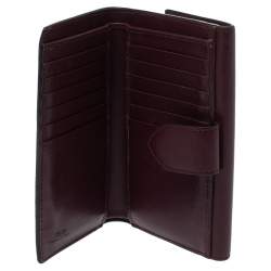 Pre Owned Fendi Burgundy Leather By The Way Wallet