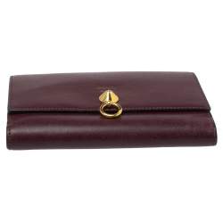 Pre Owned Fendi Burgundy Leather By The Way Wallet