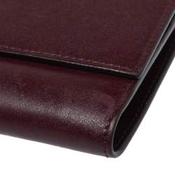 Pre Owned Fendi Burgundy Leather By The Way Wallet