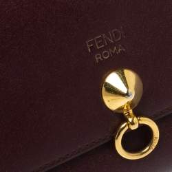 Pre Owned Fendi Burgundy Leather By The Way Wallet