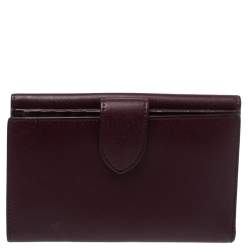 Pre Owned Fendi Burgundy Leather By The Way Wallet