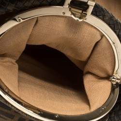 Pre Owned Fendi Tobacco/Metallic Zucca Canvas and Leather Spy Bag