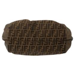 Pre Owned Fendi Tobacco/Metallic Zucca Canvas and Leather Spy Bag
