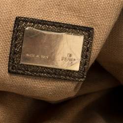 Pre Owned Fendi Tobacco/Metallic Zucca Canvas and Leather Spy Bag