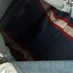 مملوكة مسبقًا Fendi Light Blue Denim FF Crystal Embellished Mamma Baguette Bag