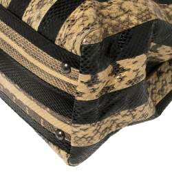 Pre Owned Fendi Multicolor Snake Large Peekaboo Top Handle Bag