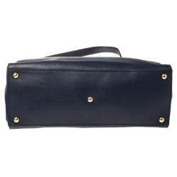 Pre Owned Fendi Blue Two Tone Leather Medium 2Jours Tote 
