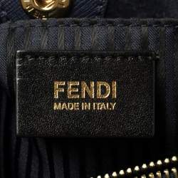 Pre Owned Fendi Blue Two Tone Leather Medium 2Jours Tote 