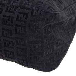 Pre Owned Fendi Black Zucchino Canvas Mama Forever Shoulder Bag