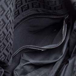 Pre Owned Fendi Black Zucchino Canvas Mama Forever Shoulder Bag