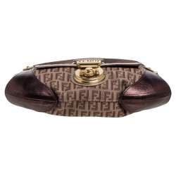 Pre Owned Fendi Multicolor Zucchino Canvas and Leather Compilation Shoulder Bag