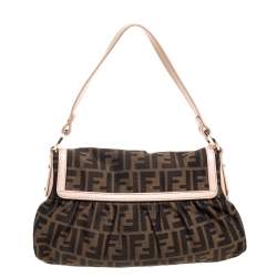 مملوكة مسبقًا Fendi Tobacco Zucca Canvas and Leather Trim Small Chef Shoulder Bag