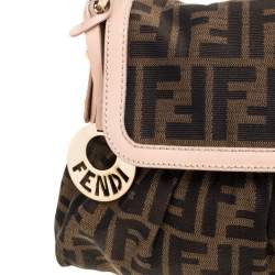 مملوكة مسبقًا Fendi Tobacco Zucca Canvas and Leather Trim Small Chef Shoulder Bag