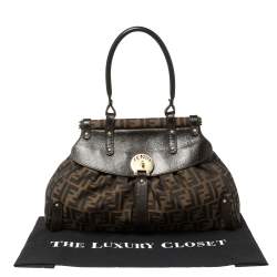 Pre Owned Fendi Brown Zucca Canvas and Leather Magic Bag