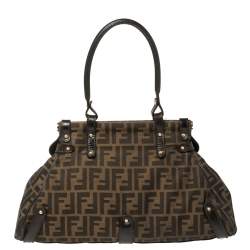 Pre Owned Fendi Brown Zucca Canvas and Leather Magic Bag