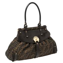 Pre Owned Fendi Brown Zucca Canvas and Leather Magic Bag